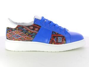 Sneakers bleu roi avec motif Ethnique