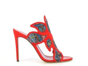 Nana Mule à talon haut 10 cm rouge